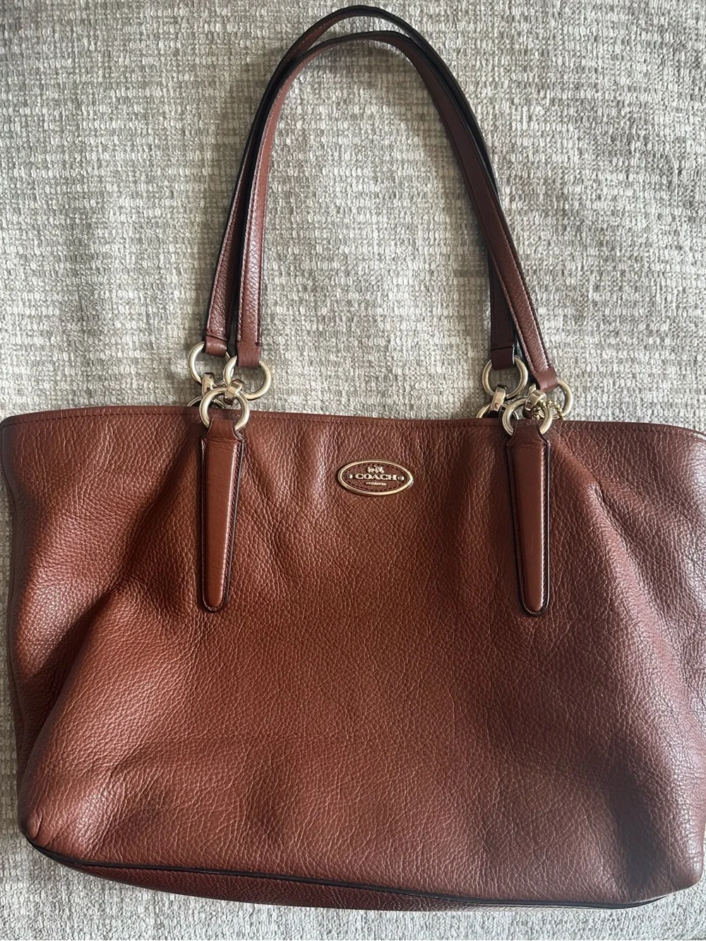 Coach Brown Pebbled Leather Large Tote